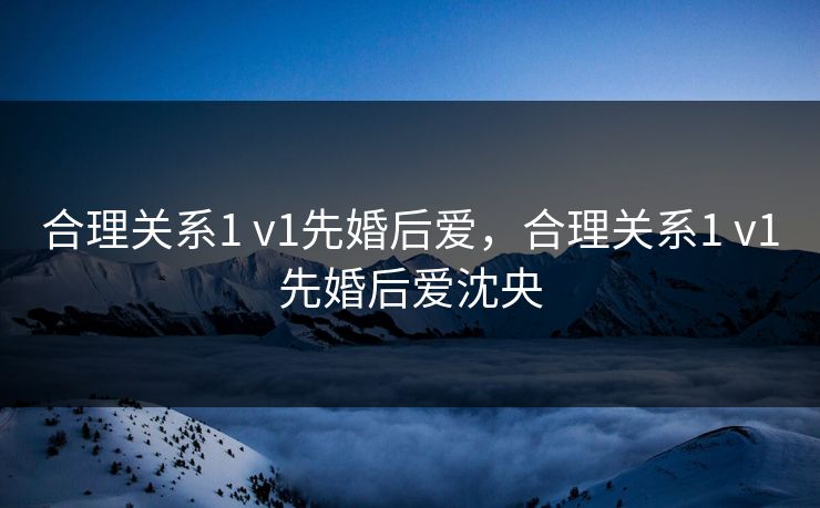 合理关系1 v1先婚后爱，合理关系1 v1先婚后爱沈央