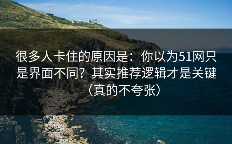 很多人卡住的原因是:你以为51网只是界面不同?其实推荐逻辑才是关键(真的不夸张) 很多人卡住的原因是:你以为51网只是界面不同?其实推荐逻辑才是关键(真的不夸张)