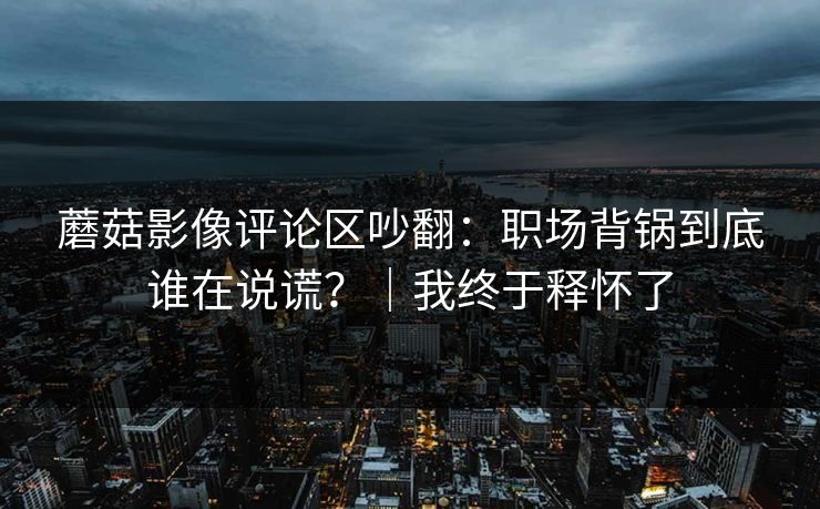 蘑菇影像评论区吵翻:职场背锅到底谁在说谎?|我终于释怀了